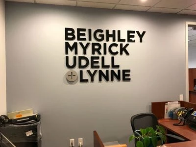 Acrylic Logo for Beighley Myrick Udell and Lynne