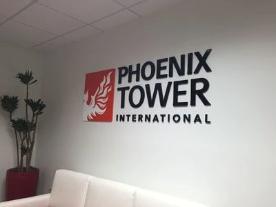 Acrylic logo for Phoenix Tower
