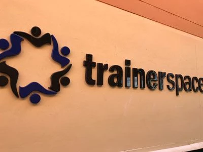 Plastic formed letters for Trainer Space